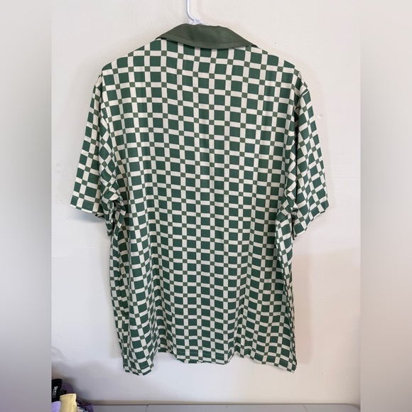 Bogey Boys Green Tile Short Sleeve Button Up Shirt Size Small - Picture 2 of 5